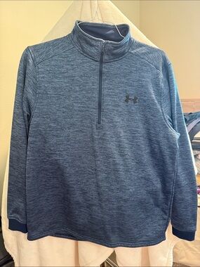 Under Armour Men’s Cold Gear Heather Navy Blue Quarter-Zip Performance Jacket